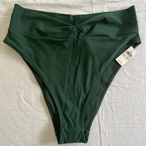 Aerie high waisted, high cut swim bottoms, size large